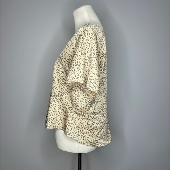 Express- Tan & Brown Leopard Button Up Blouse - Picture 4 of 4